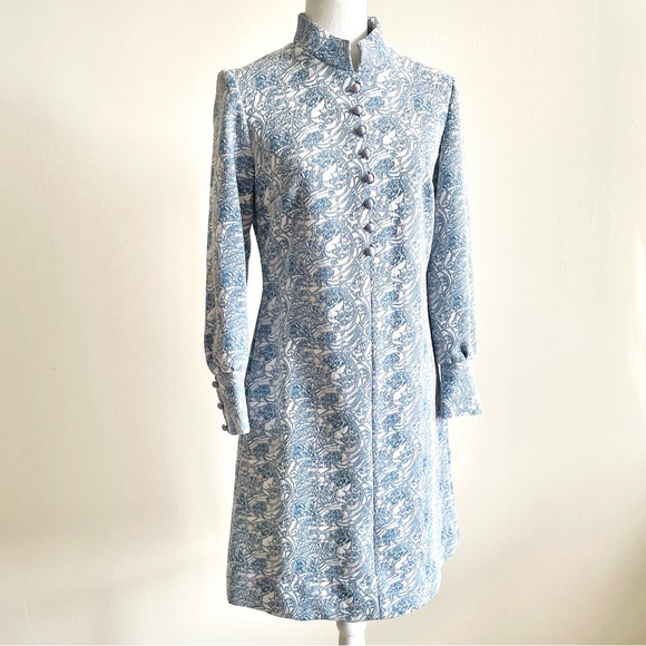Leo-Danal Crimplene Dress with Buttons, Women’s US 10 Light Blue & Cream - Picture 13 of 13